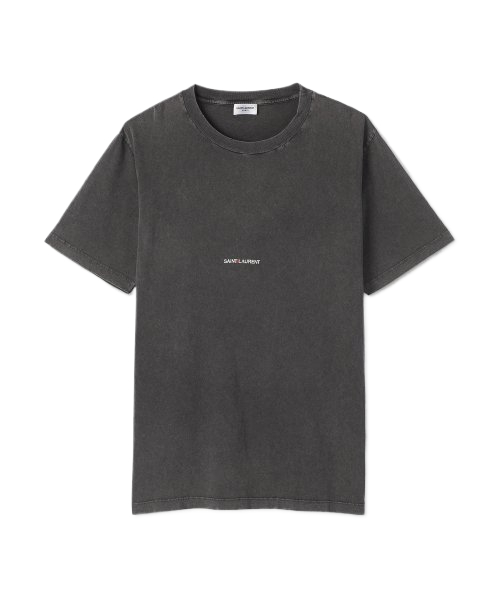 [Weekend Special Price] Men's Rive Gauche Destroyed Short Sleeve T-Shirt - Washed Black