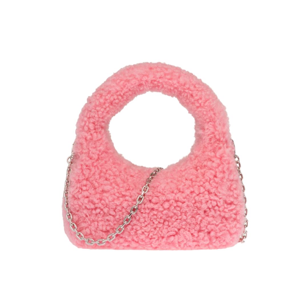 Wander shearling mini hobo bag