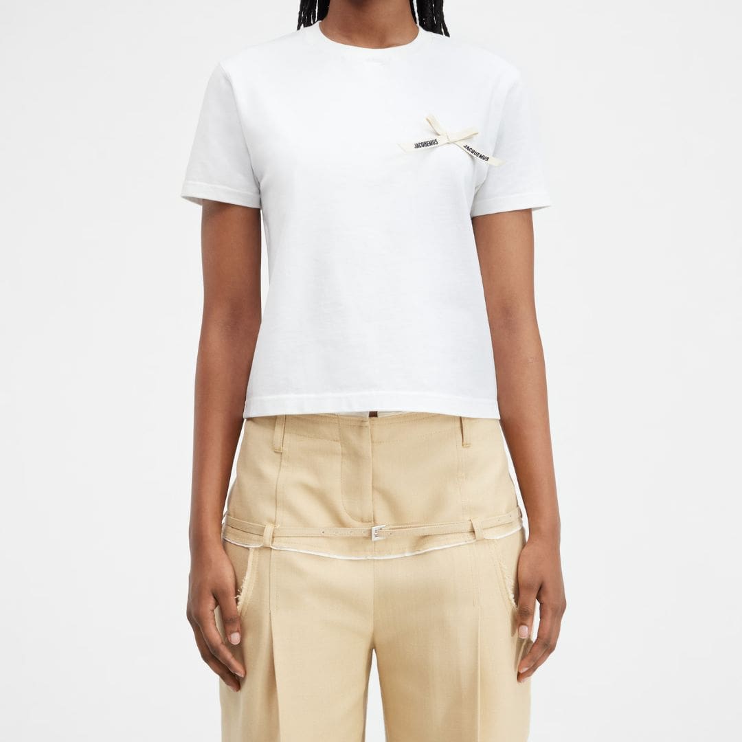 Jacquemus Le t-shirt Noeud White