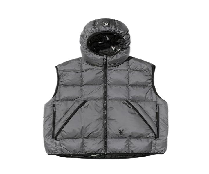 (PLAYBOY X DIMITO) REVERSIBLE HD DOWN VEST GREY