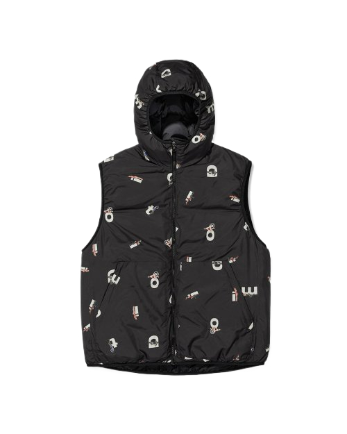 (PLAYBOY X DIMITO) REVERSIBLE HD DOWN VEST GREY