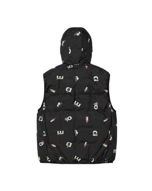 (PLAYBOY X DIMITO) REVERSIBLE HD DOWN VEST GREY