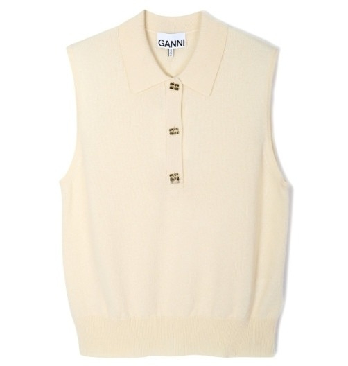 Sleeveless polo sweater