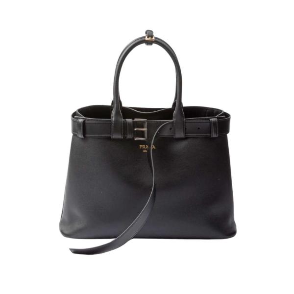 Prada buckle large leather handbag