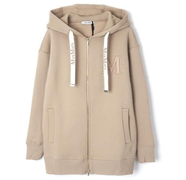 No-stalk cotton hooded zip-up