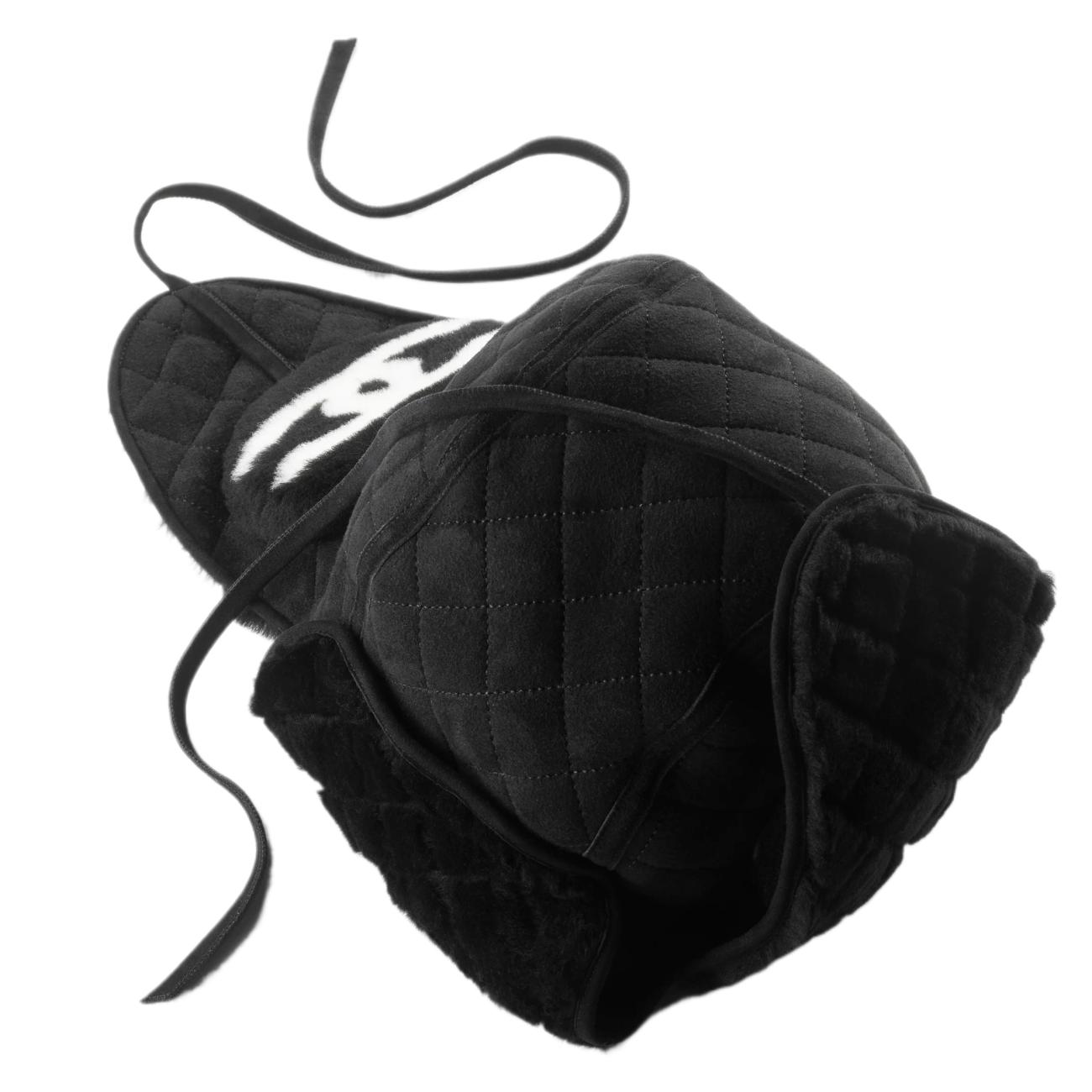 Chanel Hat Shearling Lambskin Black