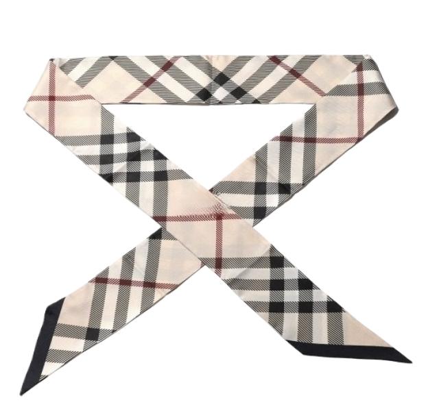 Skinny Check Silk Scarf