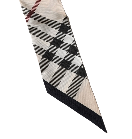 Skinny Check Silk Scarf