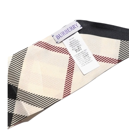 Skinny Check Silk Scarf