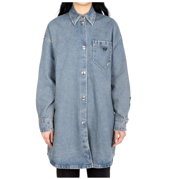 Oversized denim shirt