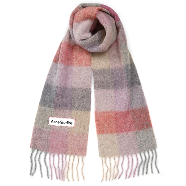 Pink Multi Check Alpaca Wool Muffler