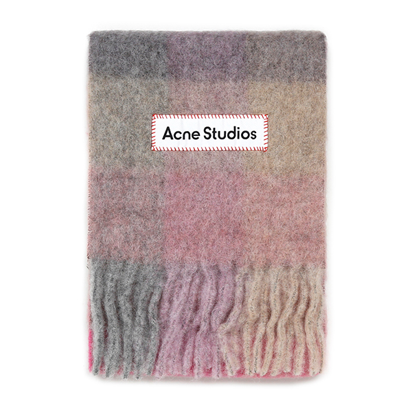 Pink Multi Check Alpaca Wool Muffler