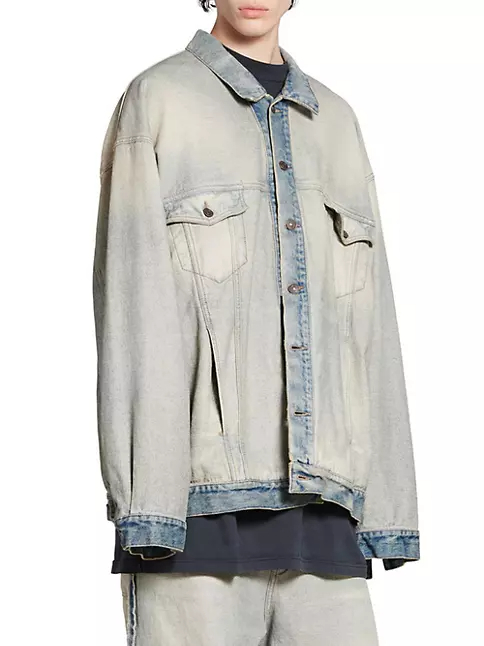 Inside Out Effect Oversized Denim Jacket