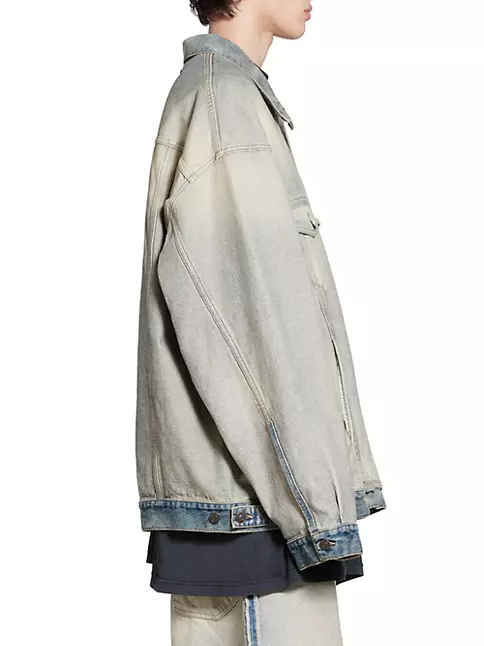 Inside Out Effect Oversized Denim Jacket