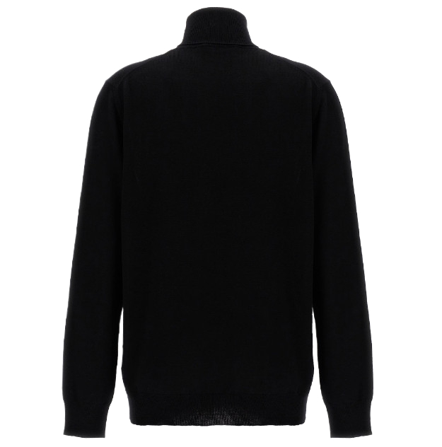 Logo-embroidered turtleneck knit top