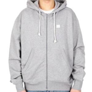 GREY HOODIE WITH LOGO PATCH