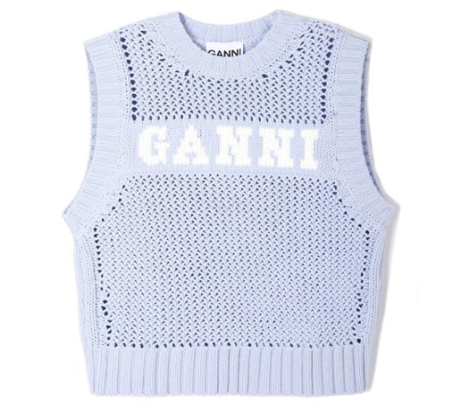 Blue cotton rope vest