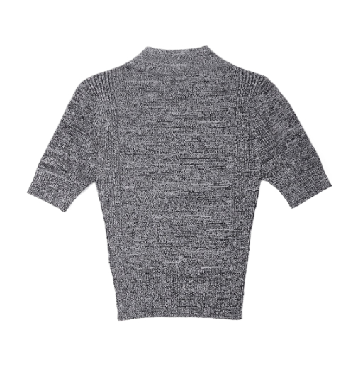 Gray Melange Rib Polo