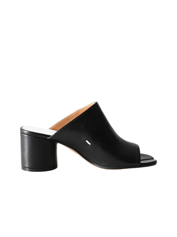 HANNAH LEATHER MULES BLACK