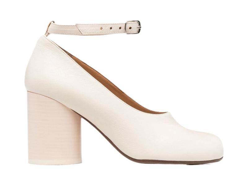 TABI ANKLE STRAP PUMPS WHITE