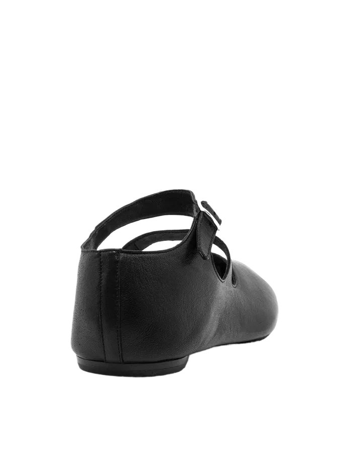 TABI DOUBLE STRAP BALLET SHOES BLACK