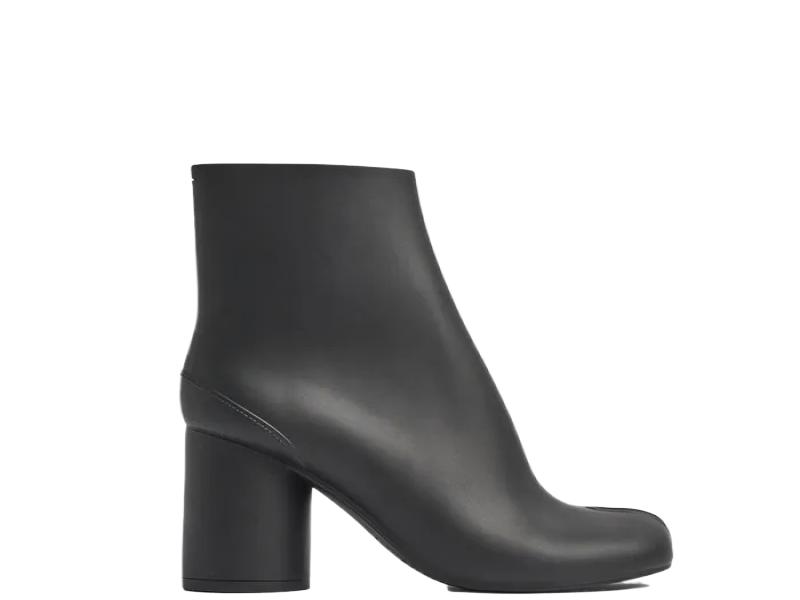 RUBBER TABI ANKLE BOOTS BLACK