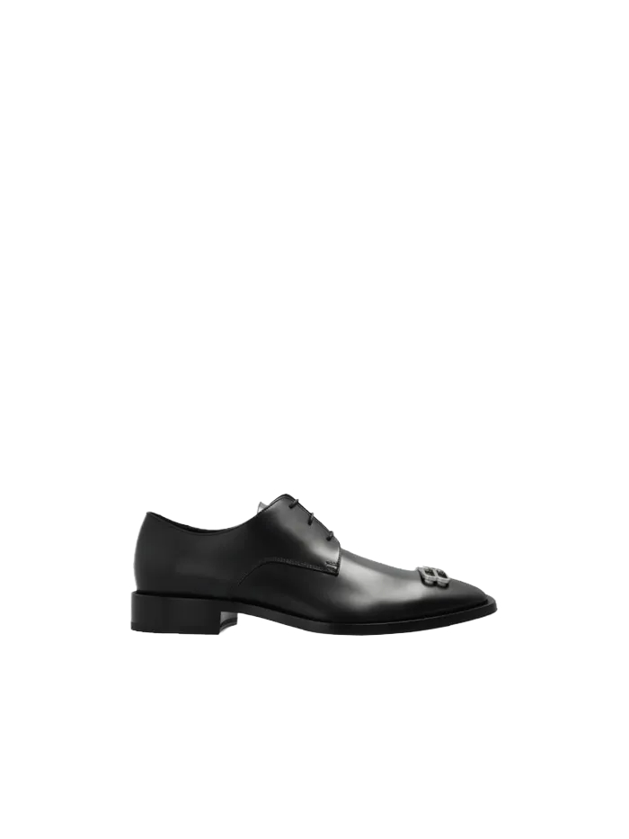 LEATHER DERBY SHOES BLACK