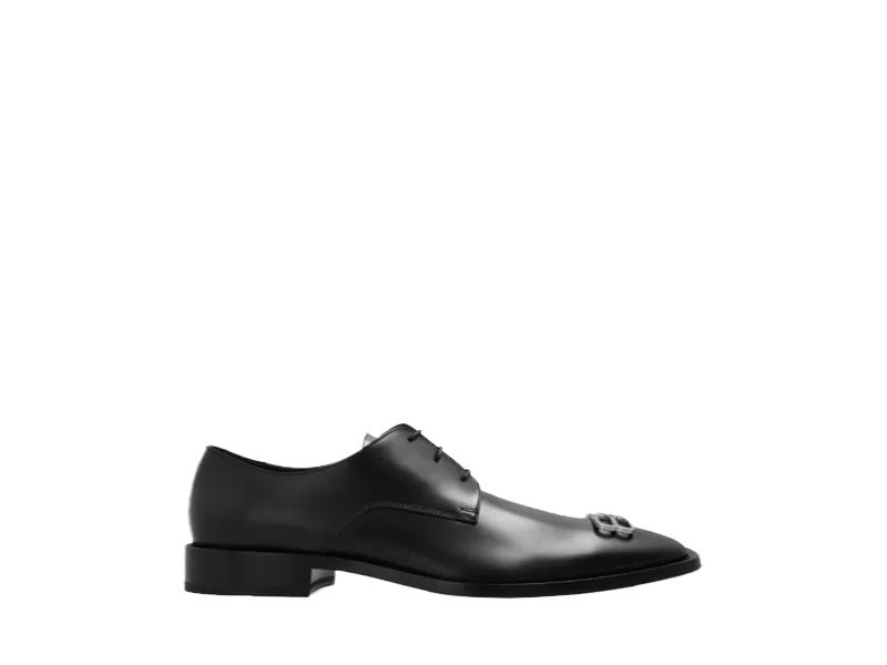 LEATHER DERBY SHOES BLACK