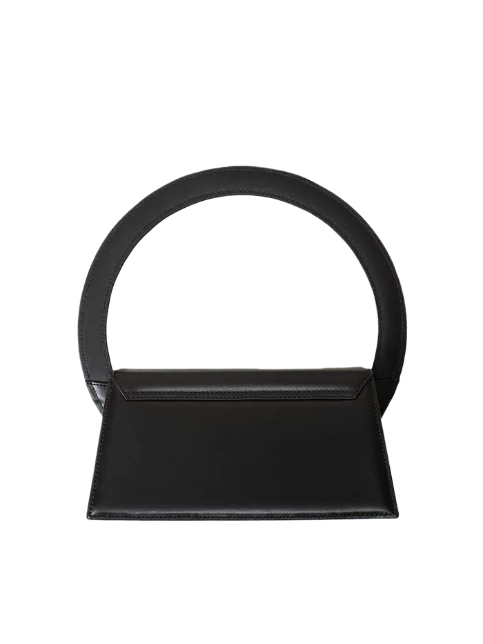 CIRCLE HANDLE PURSE BAG BLACK