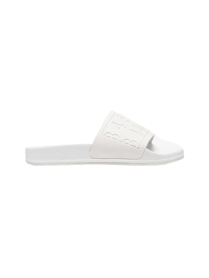 LOGO RUBBER SLIDES WHITE