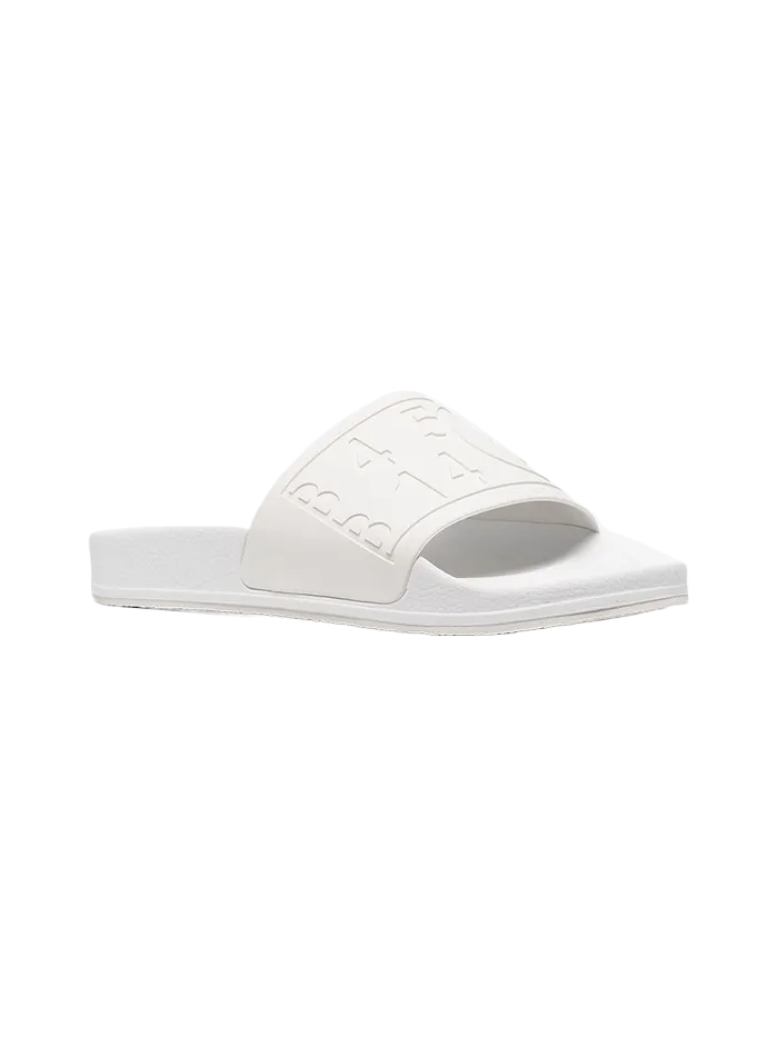 LOGO RUBBER SLIDES WHITE