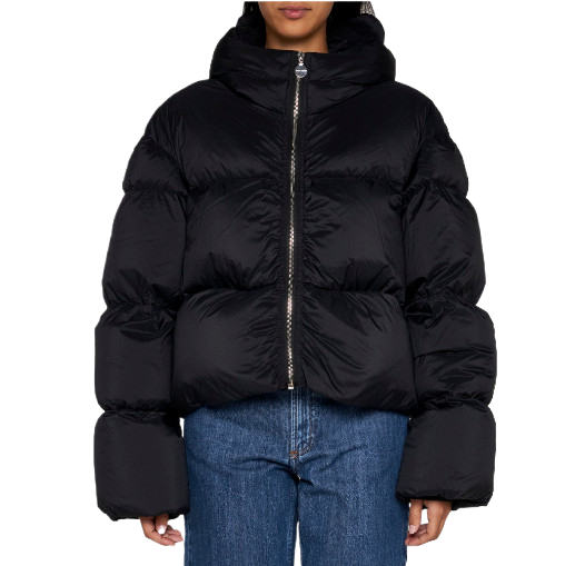 BLACK KENNY HOODED DOWN JACKET