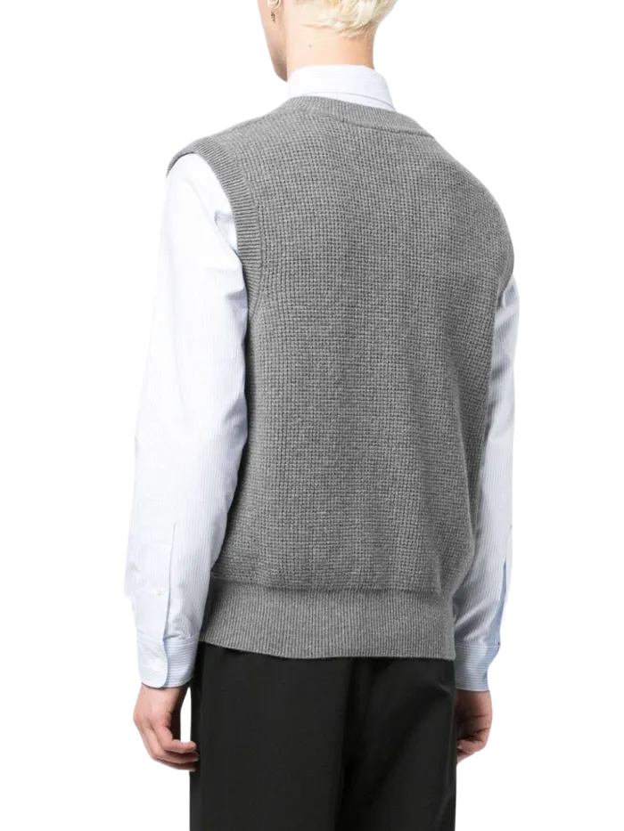  HANDWRITING OVERSIZE VEST DARK GRAY MELANGE