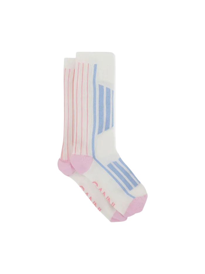 ORGANIC COTTON SPORTY SOCKS EGRET