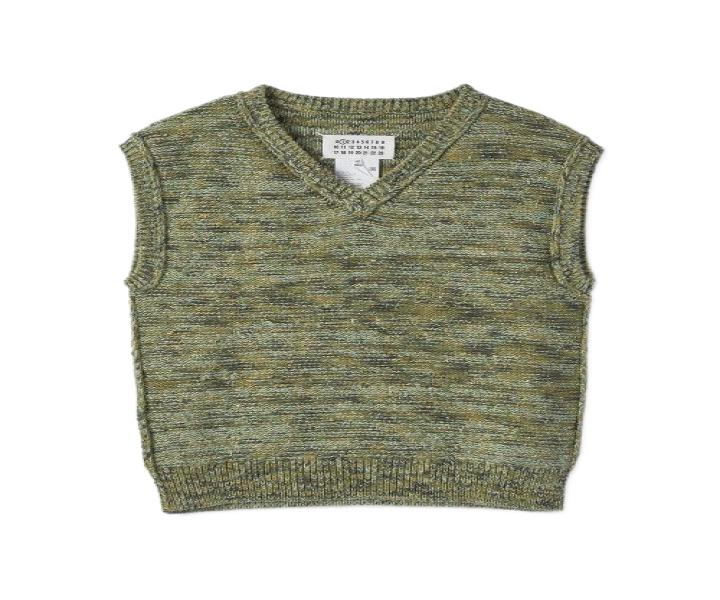 Women's V-neck knit vest - Green