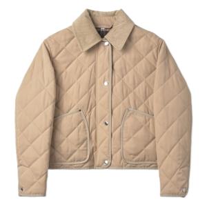 Women's Quilted Collar Jacket - Beige