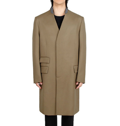 Camel cavalli stitch wool coat