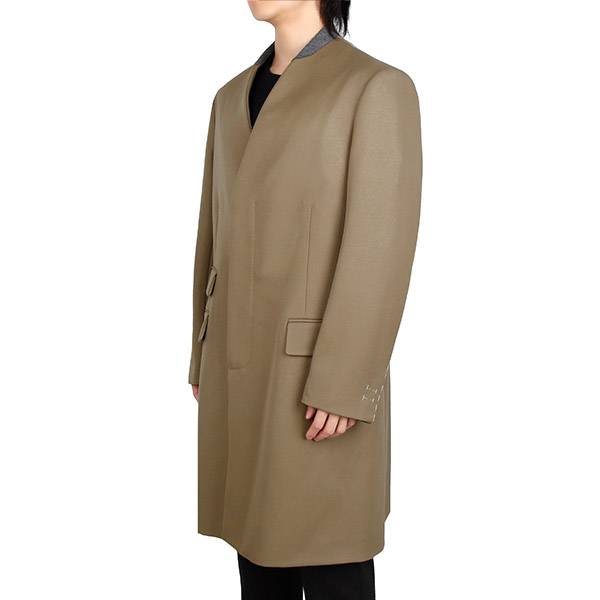 Camel cavalli stitch wool coat