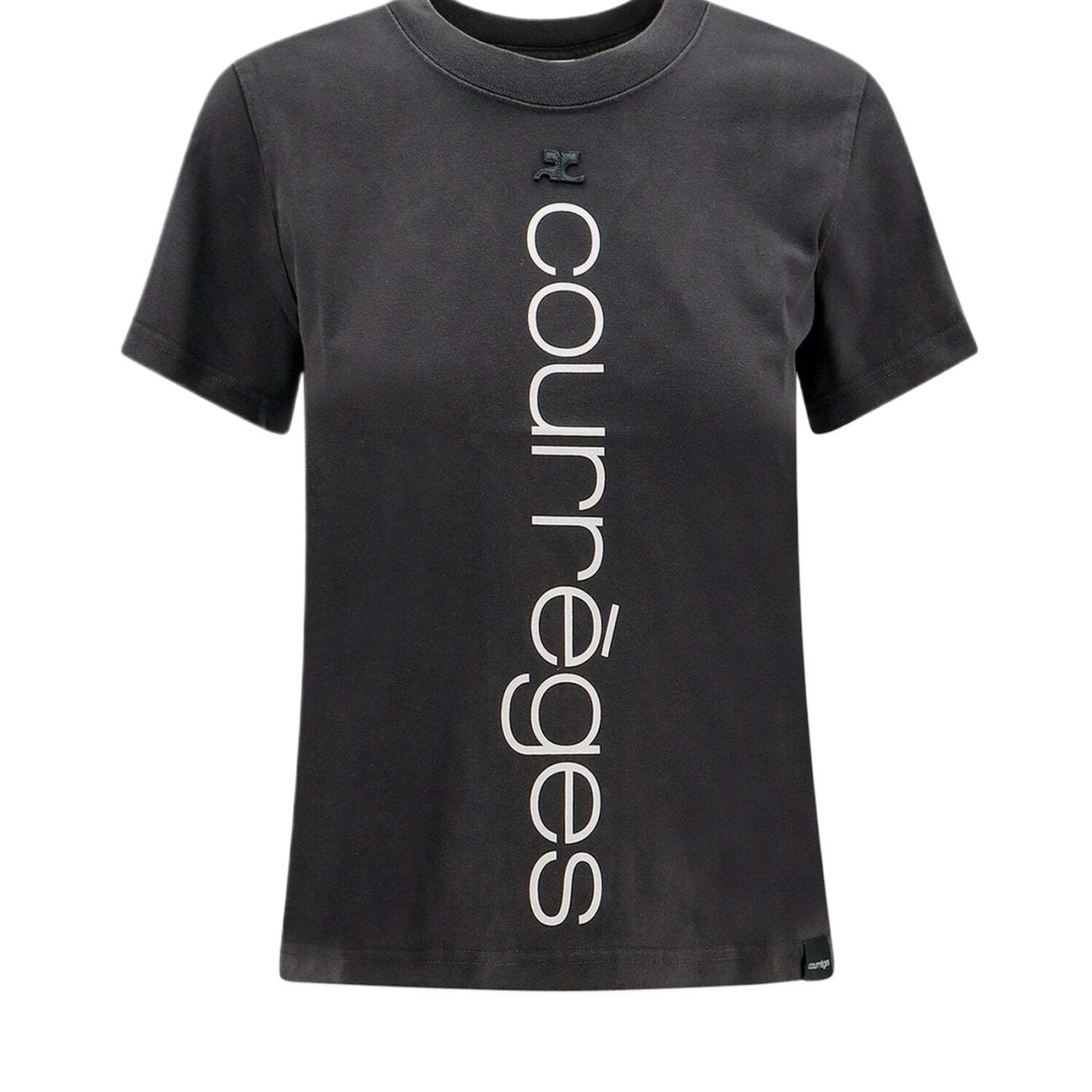 Stone washed logo short sleeve t-shirt