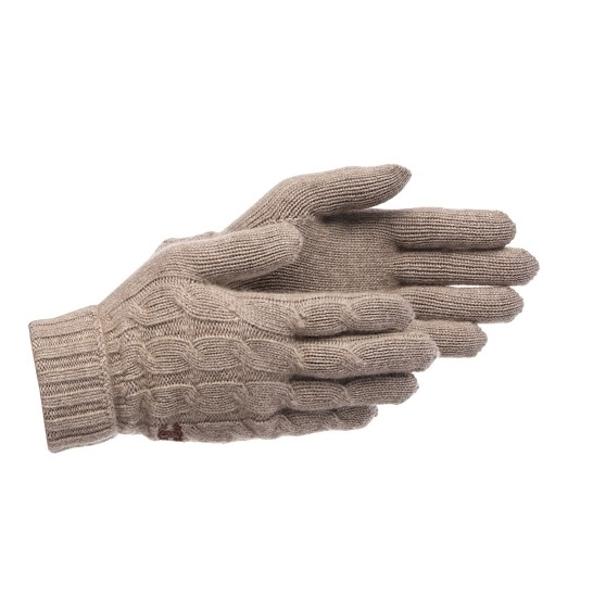Triope cable knit cashmere gloves