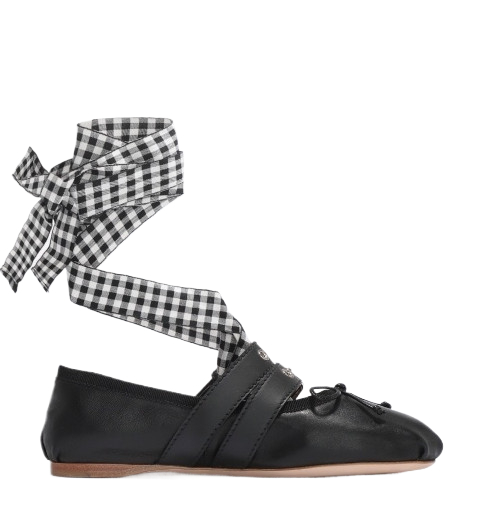 Buckle strap nappa flat shoes