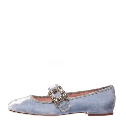 Tre Vivier Strass Buckle Baby Ballerina Flats