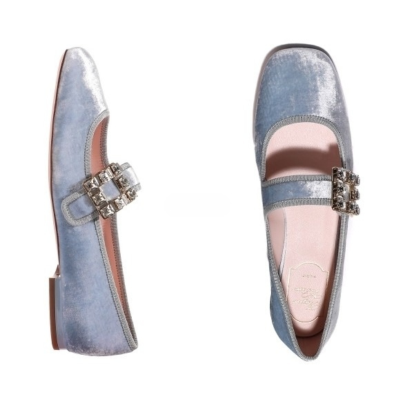 Tre Vivier Strass Buckle Baby Ballerina Flats