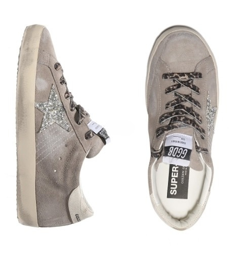 Superstar Sneakers Taupe Glitter Star
