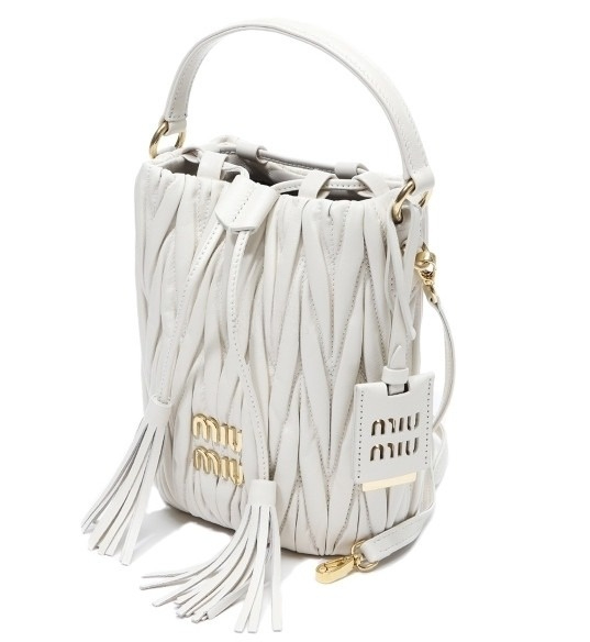 Matelasse nappa leather bucket bag